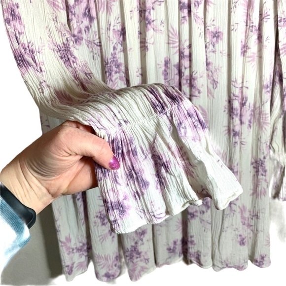 En Creme White & Purple Floral Dress Tunic Size Small - Picture 7 of 16